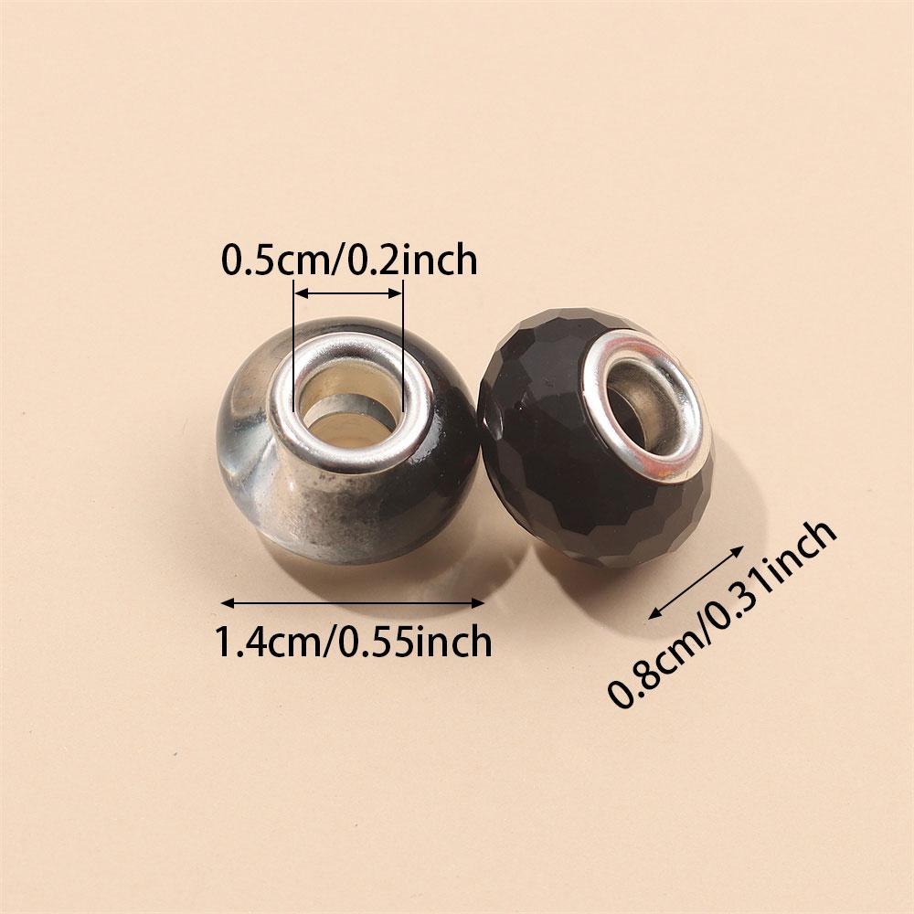 30/50/100pcs large hole beads, resin large hole pen beads, European beads, large hole glass beads, rhinestone beads, pen making, bulk bracelet making