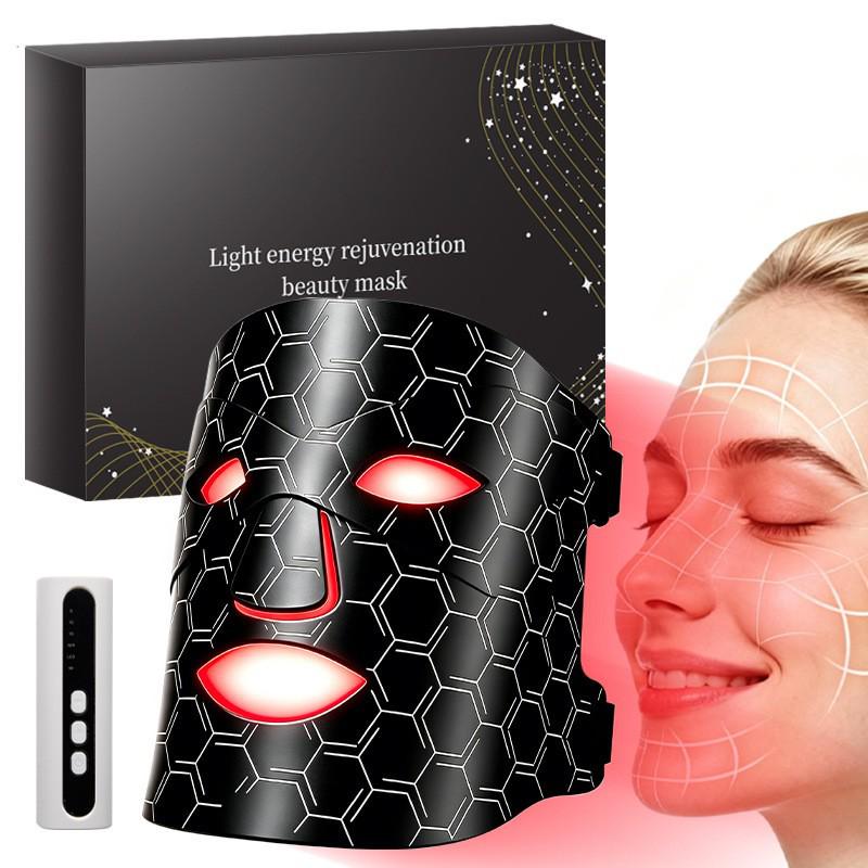 Photon Skin Rejuvenation LED Face Mask with Neck - Red & Green Light Therapy for Home Use to Brighten Skin Tone