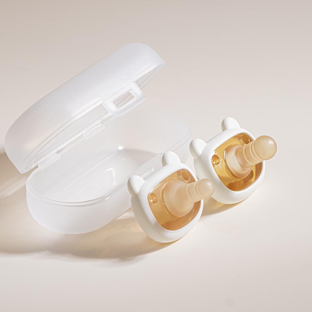 2pcs Cute Little Bear Newborn Silicone Pacifier Soft Touch Baby Nipple  Baby Shower Gift