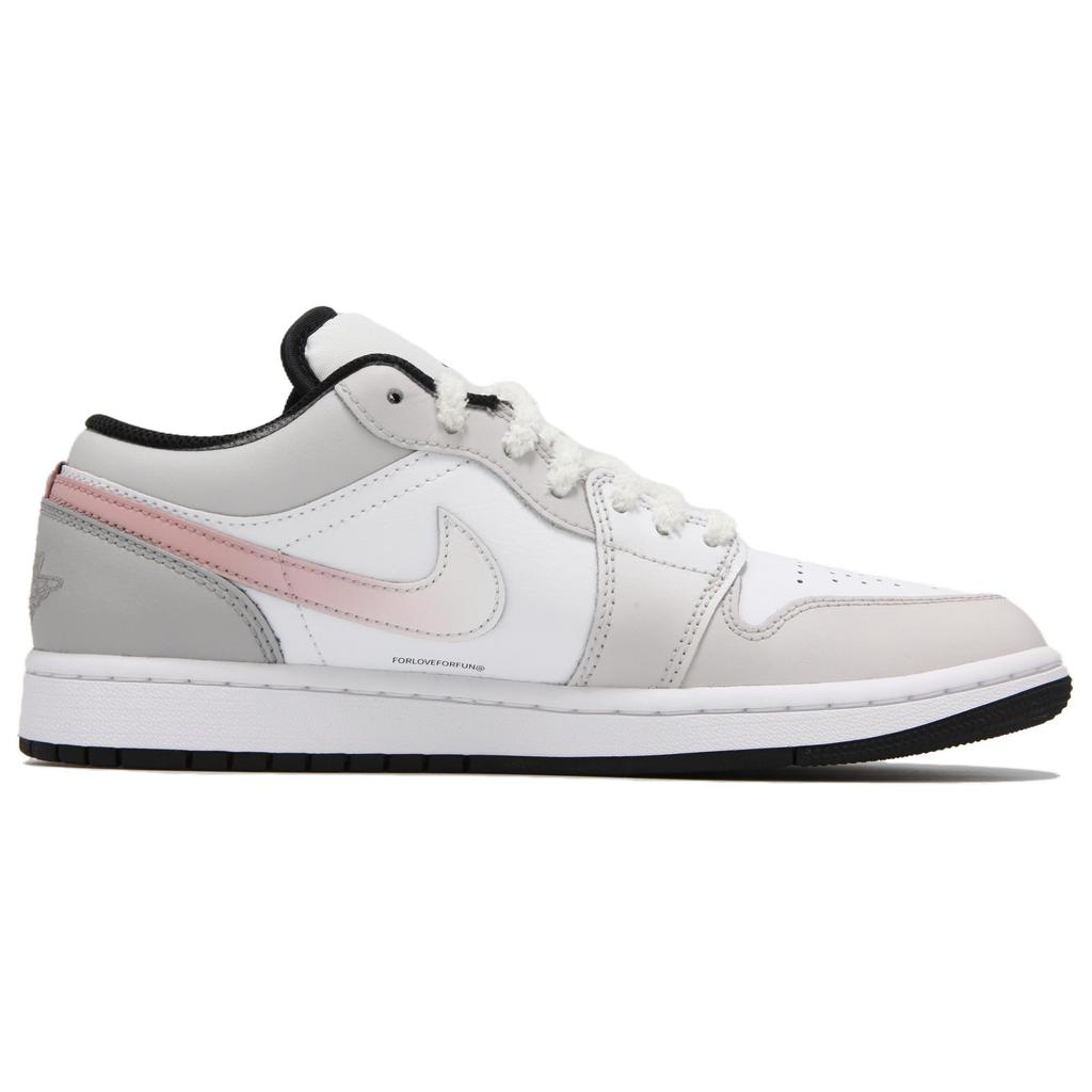 Jordan Air Jordan 1 Abrasion Resistant Abrasion Resistant Low top Vintage Basketball Shoes Women's Gray Pink DC0774-101(Teamfour-S-BOX)
