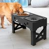 Anti-Slip Pet Feeder Adjustable Height Dog Double Bowls Slow Feeder Bowl For Kittens Puppies