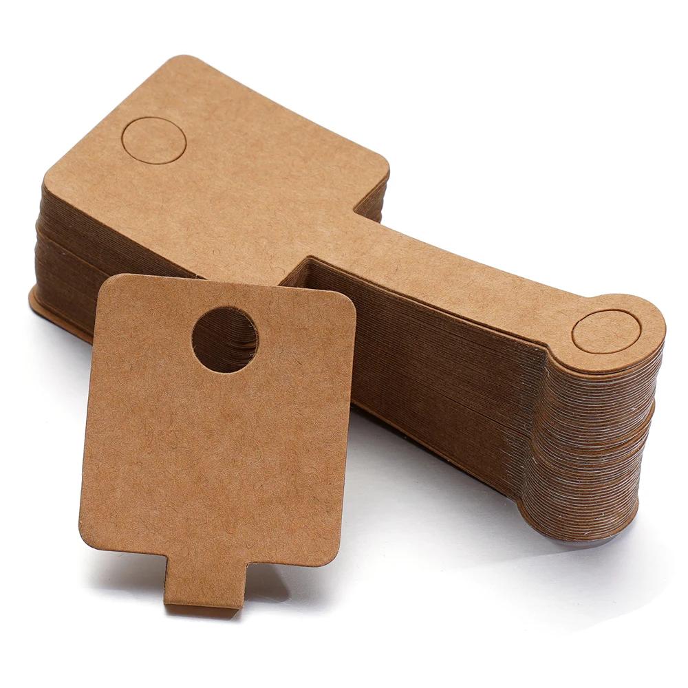50 szt./partia 4x10 cm Samoprzylepny papier kraftowy Kartka Bransoletka Naszyjnik Wisząca Składana Kartka do DIY Etykiety ekspozycyjne na biżuterię Materiały
