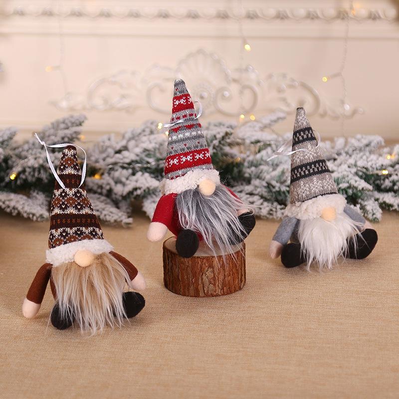 Santa Claus Christmas Gifts Knitted Plush Gnome Doll Faceless Doll Merry Christmas Decor for Home Ornament Christmas Tree Decor