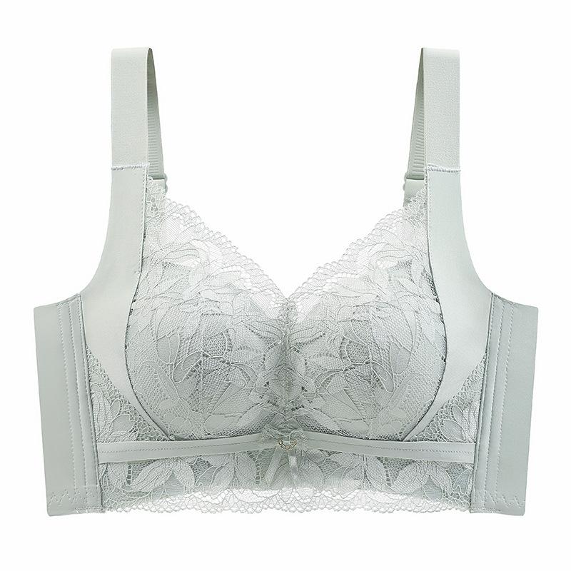 Lingerie Women's Gathering Bra Anti-sagging Breast Retraction No Underwire Bra Adjustable Lace Bra Push Up Bra