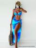 European & American Cross-Border Irregular Tie-Dye Weave Floor-Length Sexy Bikini 2025.