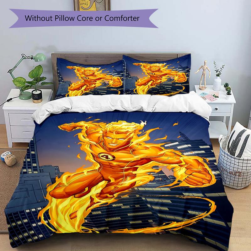 3pcs Flash Superhero Duvet Cover Set, 1 Duvet Cover + 2 Pillowcases (No Insert), High-Definition Print for All Seasons,Durable Yy251103075