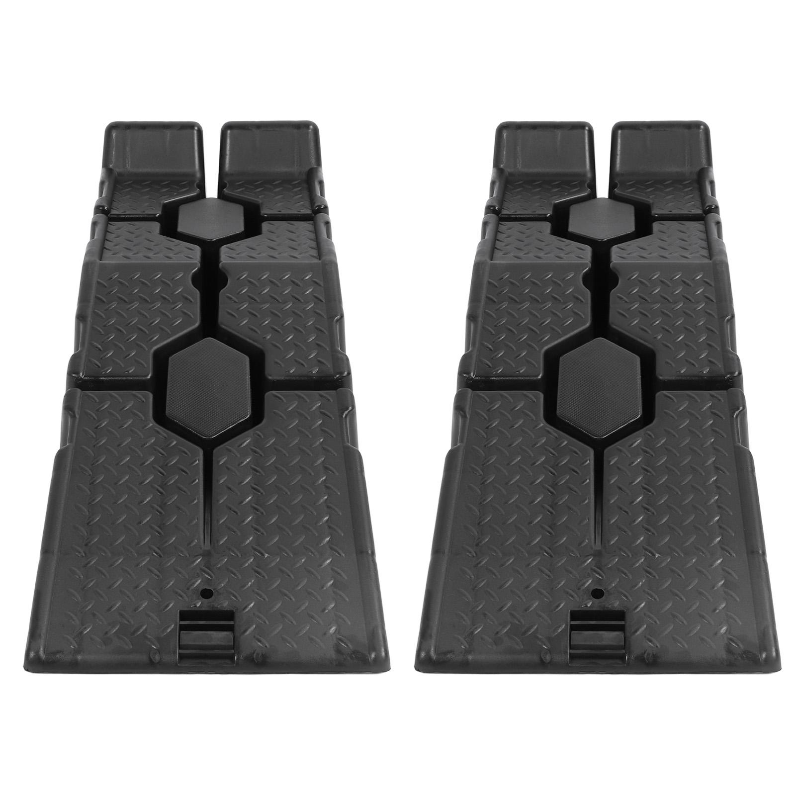 

1 пара автомобильных пандусов грузоподъемностью 6000 фунтов, противоскользящая конструкция с улучшенным трением и дренажом, выравнивающая рампа для