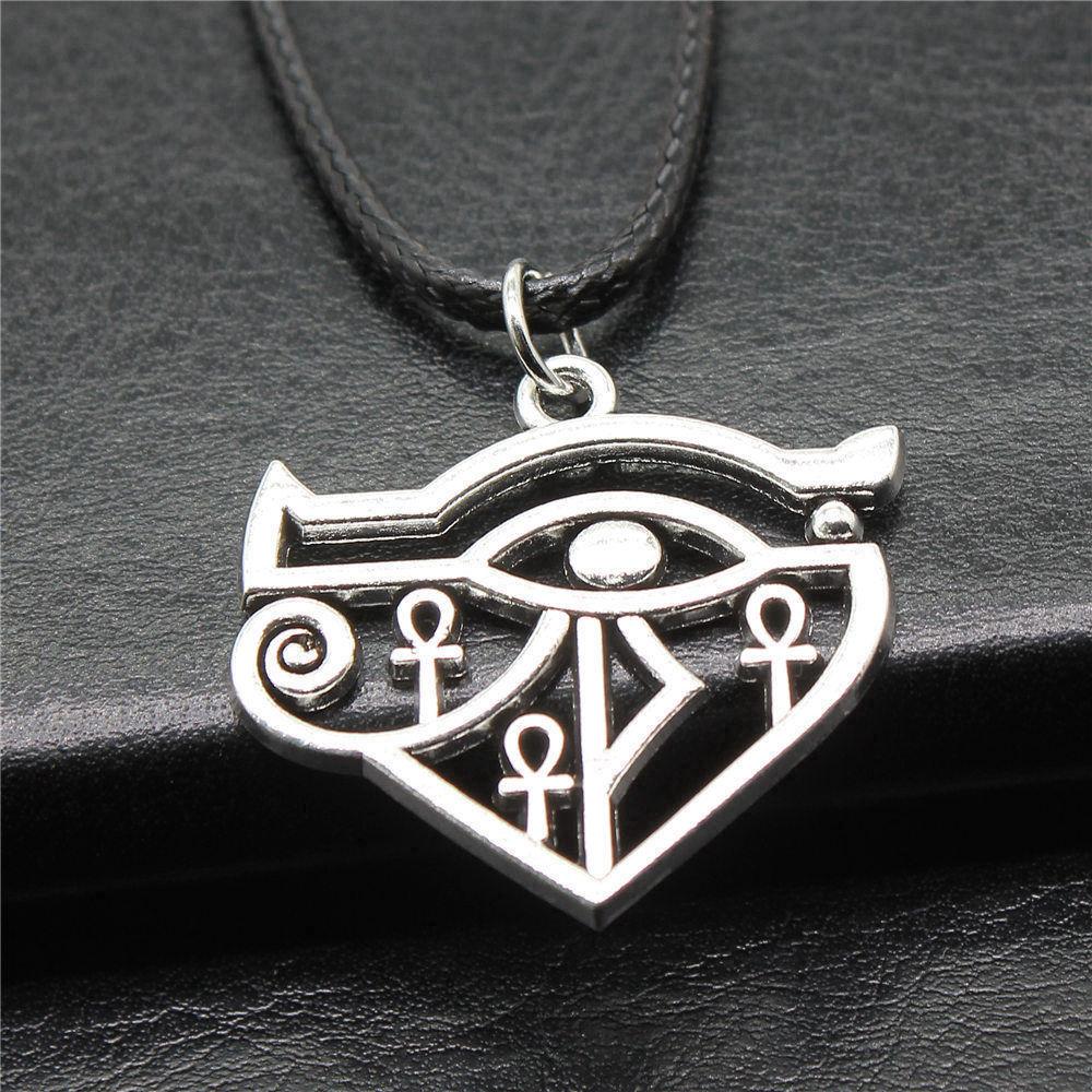 45cm Necklace Leather Chain Big Eye Of Horus Minimalist Jewelry Components QN029