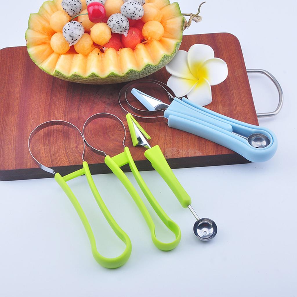Melonenausstecher-Set, 4-in-1-Obstausstecher-Formen, Wassermelonen-Obstausstecher, Obstschnitzwerkzeuge