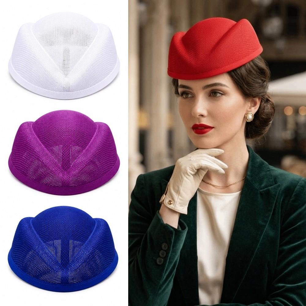 Plain Base Flight Attendant Hat Opera Headpiece Millinery Base Hat Party Occasion
