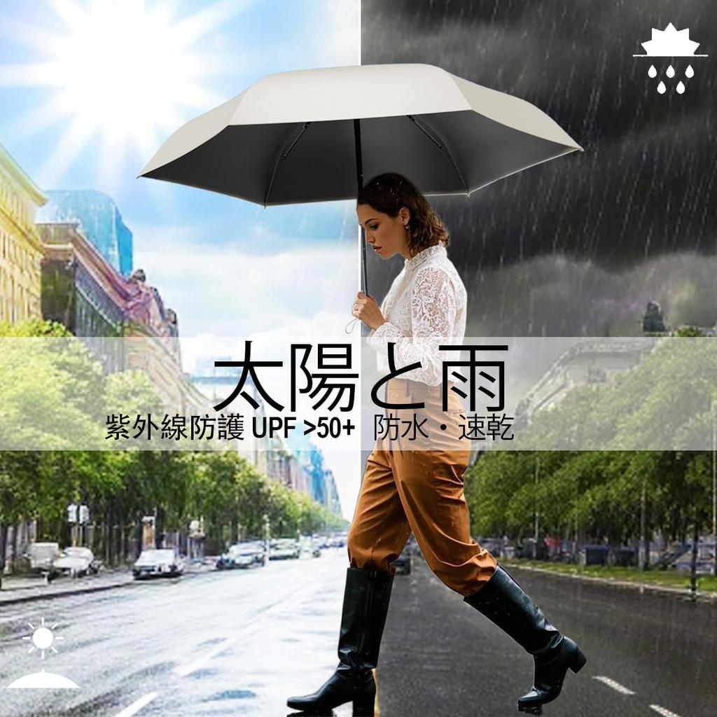 Copulan Compact Folding UV Suitable for Sunny and Rainy Complete Sun UV 6 Sun Manual with Storage Pouch Women's Umbrella, Ultra-lightweight, 100%