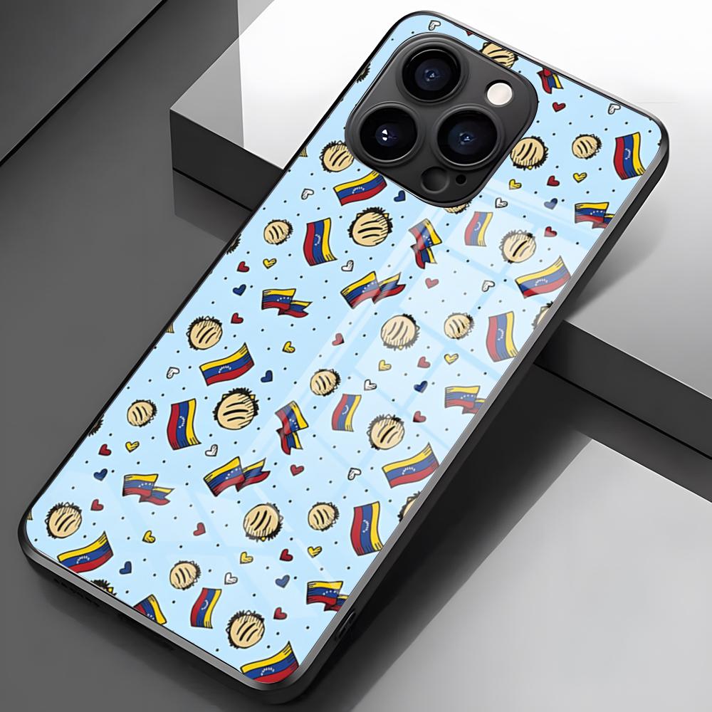

Venezuela Aesthetic Art Phone Case For IPhone 17 Pro Max 16 15 14 Pro Max 13 11 X Xs Xr 8 7Plus Glass Cover iPhone 12 Pro Max