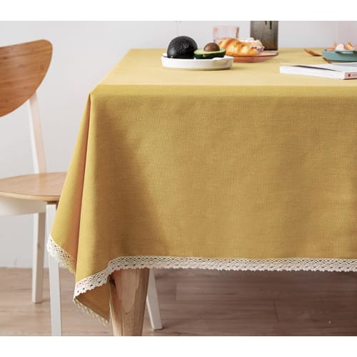 EGROON Kitchen Supplies Cotton Linen Tablecloth, Rectangular Table Cover, Dining Table Cover for Hotels and Restaurants, Waterproof and Water-Repellen