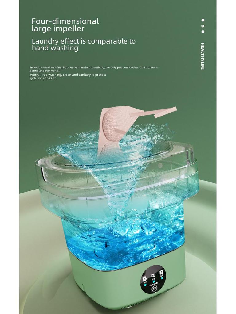 8.0L Portable Folding Washer & Dryer for Baby Clothes and Socks