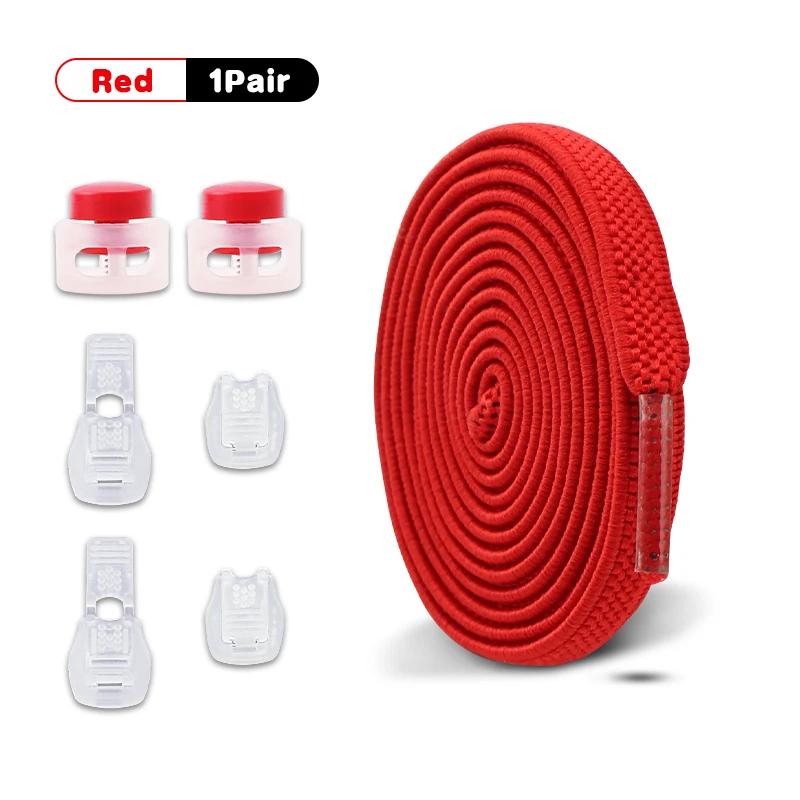 1Pair/2Pair NEW Elastic Shoe Laces Flat Shoelaces Without Ties Kids Round Snap Lock  Adult Quick Shoelace Shoe Accessories