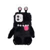 Ins Black Little Monster for Apple 16 Mobile Phone Case Plush for IPhone15promax Soft 14 Female 13 Funny X