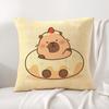 Cute Cartoon Capybara Cushion Cover Natural Linen Pillow Cover DoubleSided Print Cushion Case for Sofa Home Decor Gift