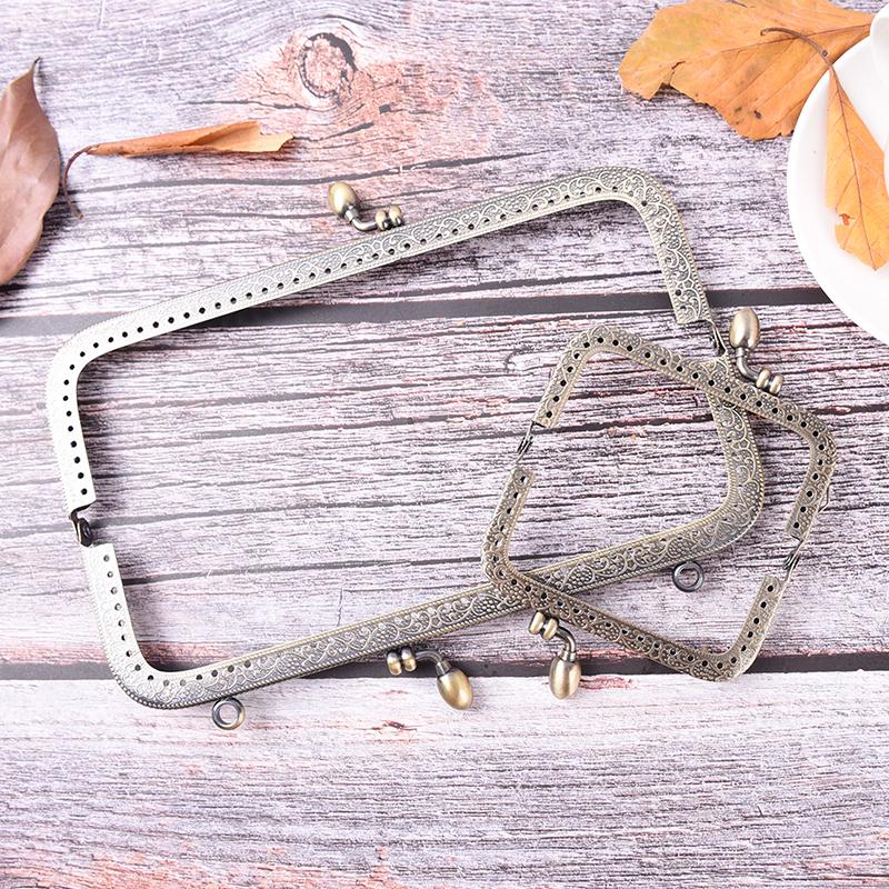 Bronze Diy Wallet Handbag Handle Metal Kiss Lock Frame Handle