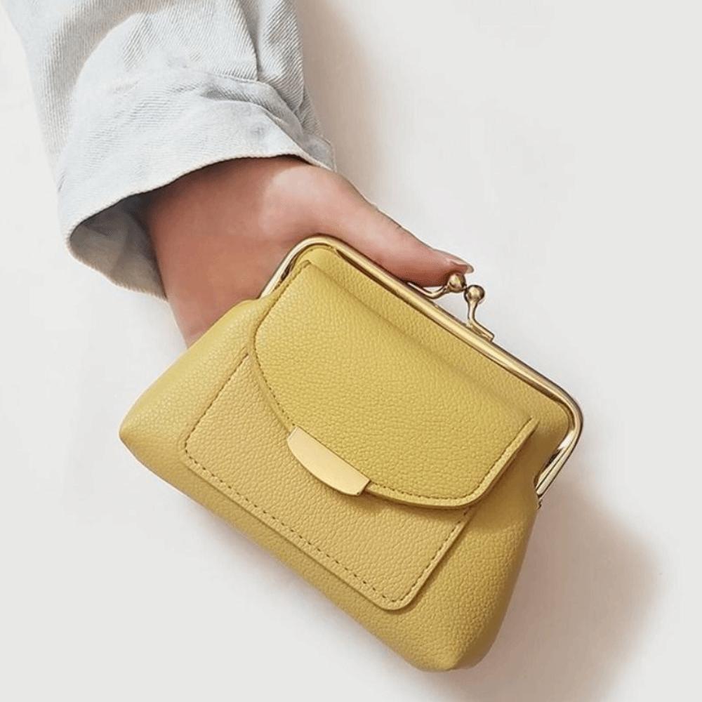 PU Leder Mini Schloss Clip Münzbörse Litschi Muster Kleine Artikeltasche Kussverschluss Leder Geldbörse Geschenk
