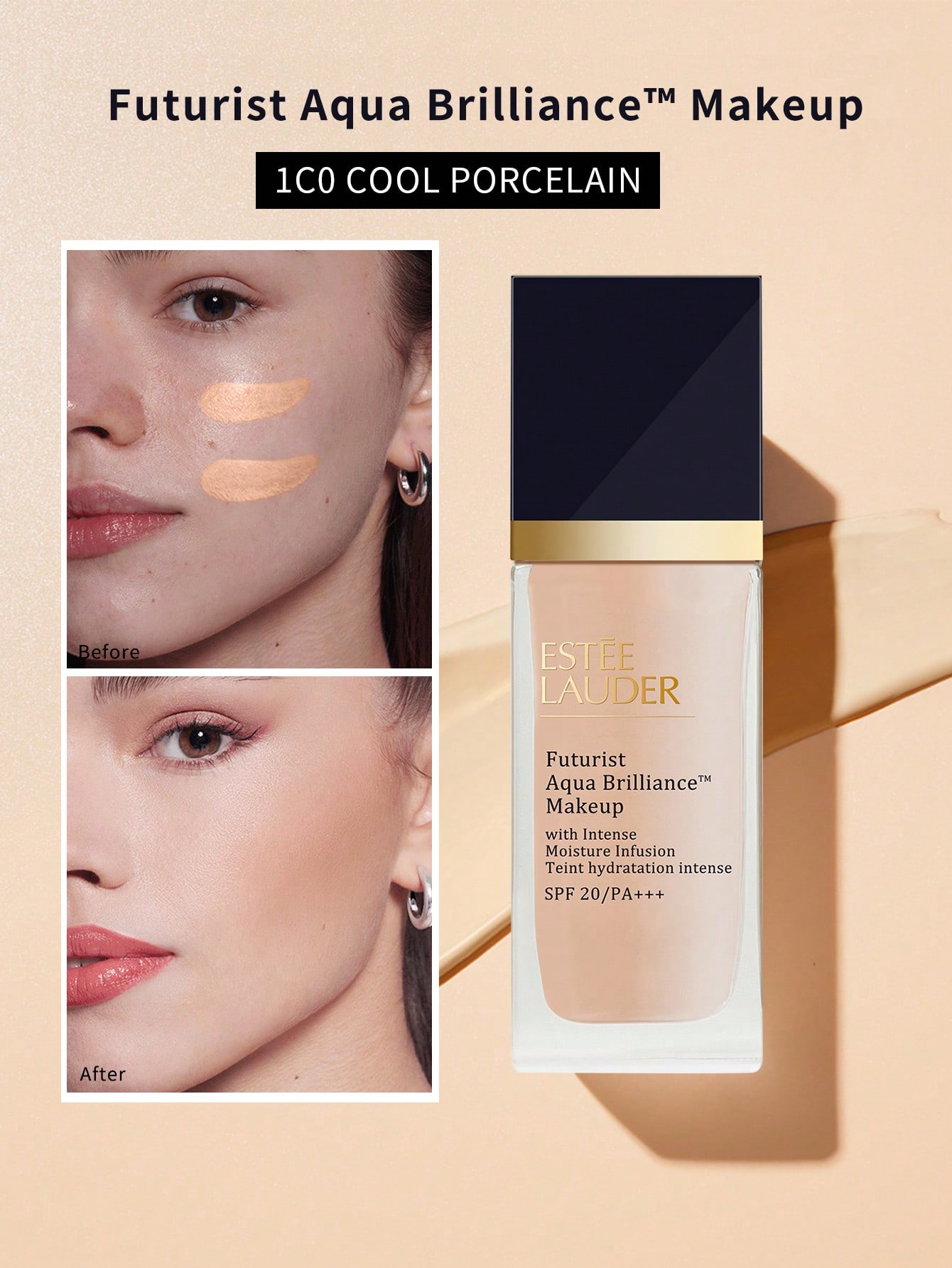 

Estée Lauder Futurist Aqua Brilliance Makeup 30 мл - Ежедневный увлажняющий макияж 1C0 COOL PORCELAIN