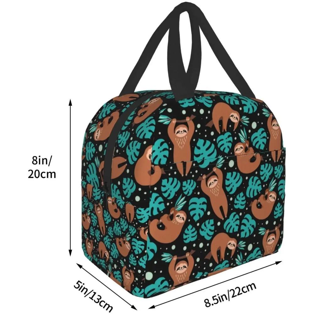 Cute Sloth Lunch Bag Leakproof Thermal Lunch Box for Women Kids Cooler Bag Reusable Lunch Tote Bag Meal Prep for School Office