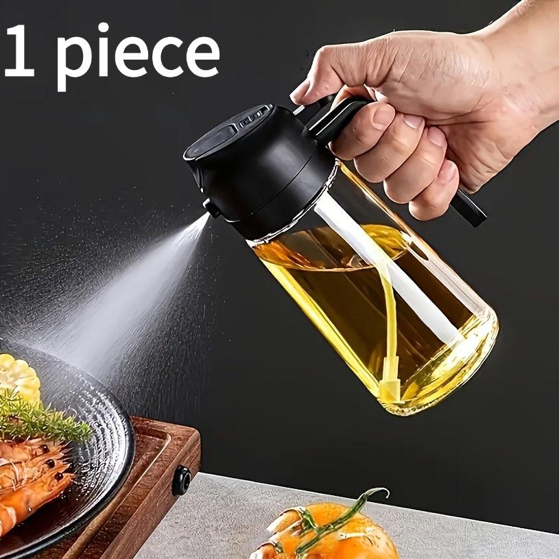 

Olive Oil Sprayer and Dispenser Set, Transparent Oval Design, Fine Mist Nozzle, Perfect for Cooking, Grilling, Baking