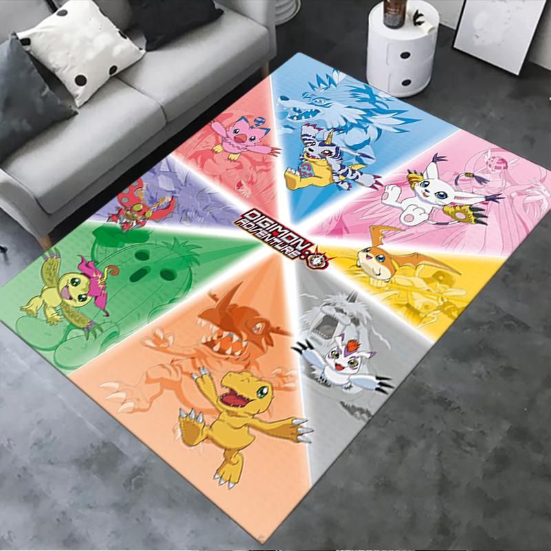 2026 NEW Digimon Adventure Carpet Rug for Living Room Bedroom Home Sofa Decoration,Kids play Non-slip Floor Mat