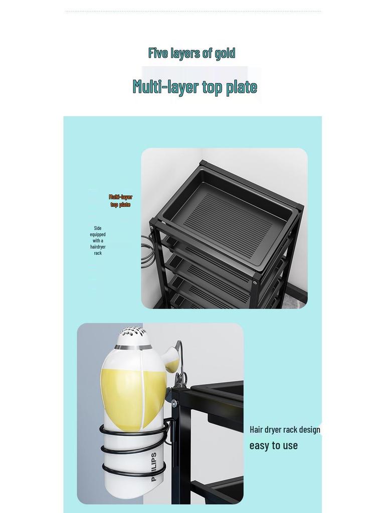 Multifunctional Hairdressing Trolley Salon Cart for Tools and Storage