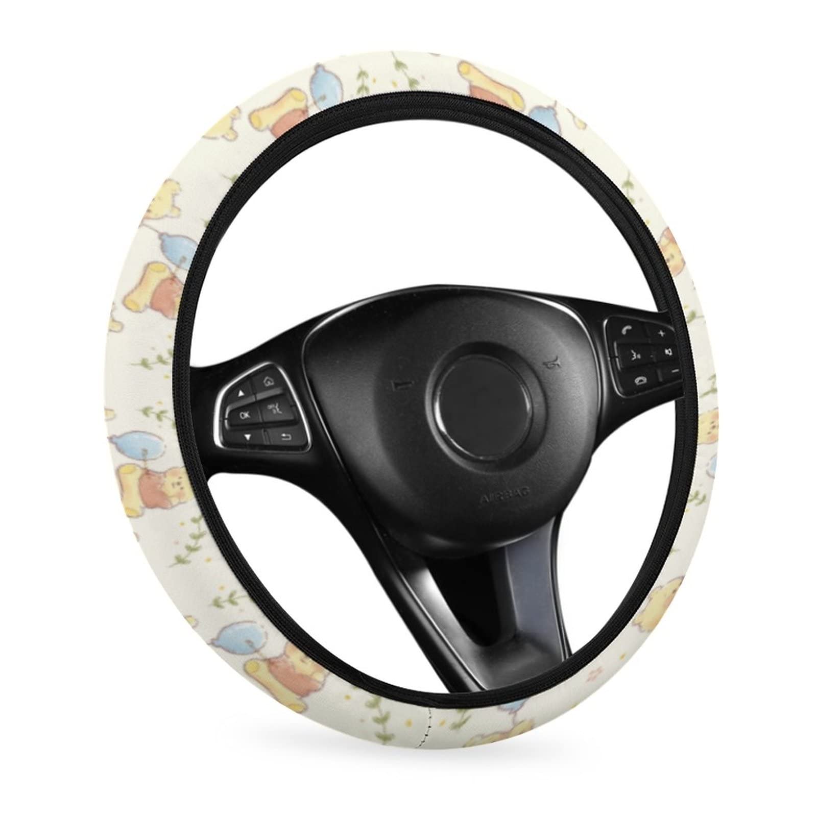 

Winnie the Pooh Car Steering Wheel Cover Mini Car Luxury Anti-slip Stain Resistant Steering