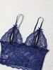 Blue Transparent Lace Bra And Panties Sets Women Semi-Transparent Temptation Exotic Sexy Lingerie Ladies Erotic Underwear Set