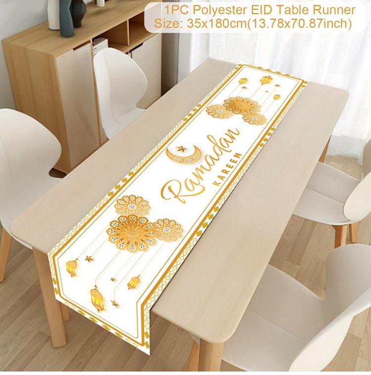 Eid Mubarak Tablerunner Ramadan Decoration For Home 2025 Islamic Muslim Party Supplies Eid Al Adha Ramadan Kareem Tablecloths