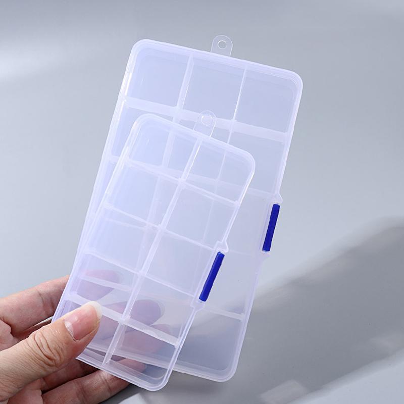 1PC Transparent Plastic Storage Case 10/15/24 Grids DIY Compartment Adjustable Container for Jewelry Earring Household Tools ZYF