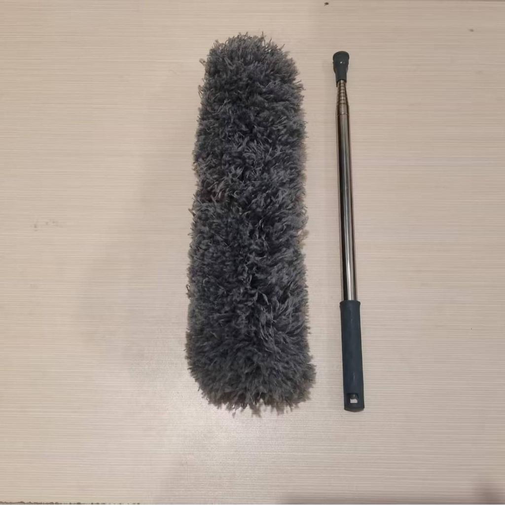 Curved Long-Handle Retractable Fiber Feather Duster for Car and Home Cleaning