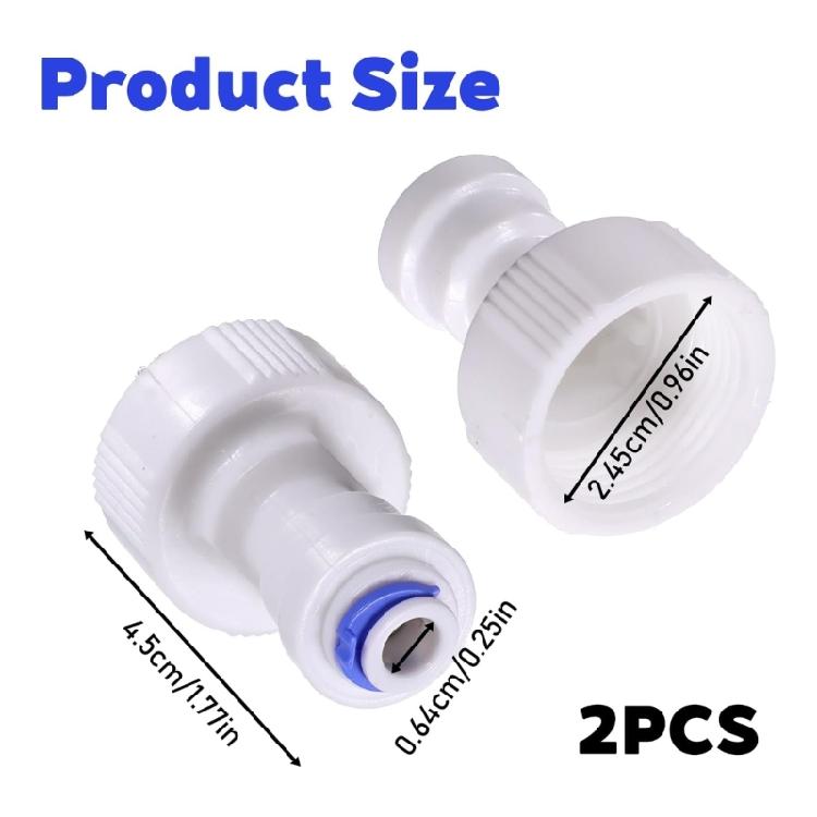 Starker Kunststoff-Wasserfilter-Schnellanschluss-Adapter, 2er-Pack für Umkehrosmoseanlagen, Geschirrspüler, Aquarien