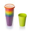 Sada 7 ks Rainbow Plastových kelímků Opakovaně použitelný hrnek na vodu Piknik Cestovní Trendy Legrační Přenosný Rainbow Suit Cup Party Dětský pohárek na pití