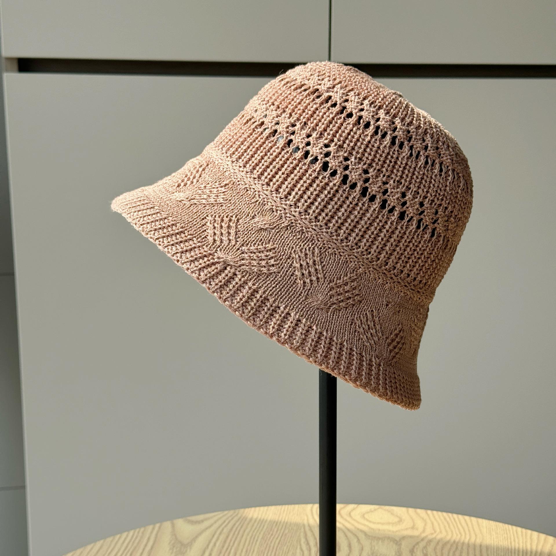 

New Spring/Summer Hollow Fisherman Hat for Women, Japanese Style, Thin, Breathable, Sun-Protective, Versatile, Face-Slimming Bucket Hat Adult54-60Average Size