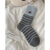 Autumn and Winter Women's Winter Thickened Boneless Striped Patchwork Warm Mid-calf Socks Women's Socks Pile Socks