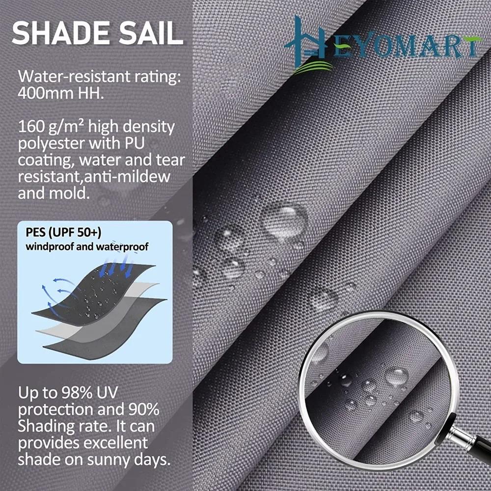 Shade Sun Sail Curved Commercial Outdoor Shade Cover Rectangle Triangle Heavy Duty Waterproof for Backyard Patio Garden Deck