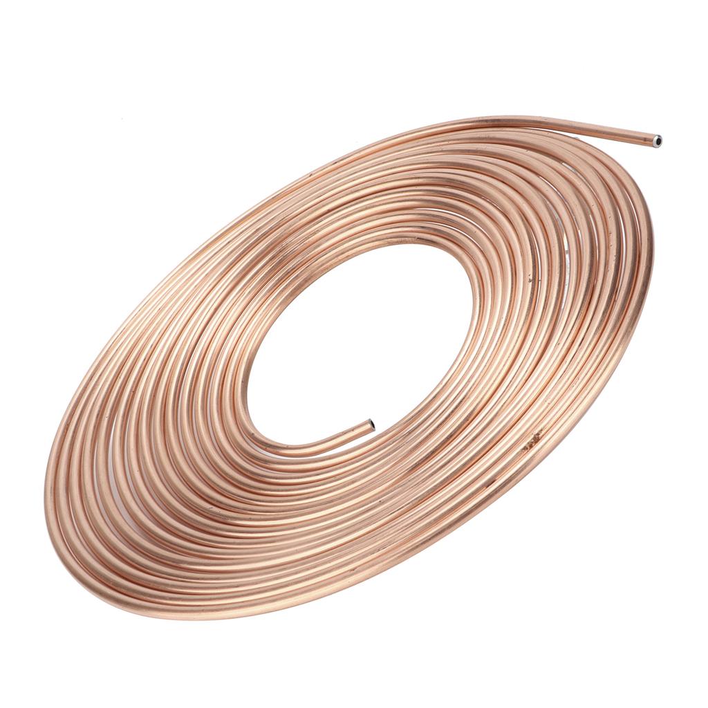 25ft Bremsleitungsrohr Kupfer vernickelt 3 16in Außendurchmesser Rollenware für hydraulische Bremsen Kraftstoffsystem(Gold )