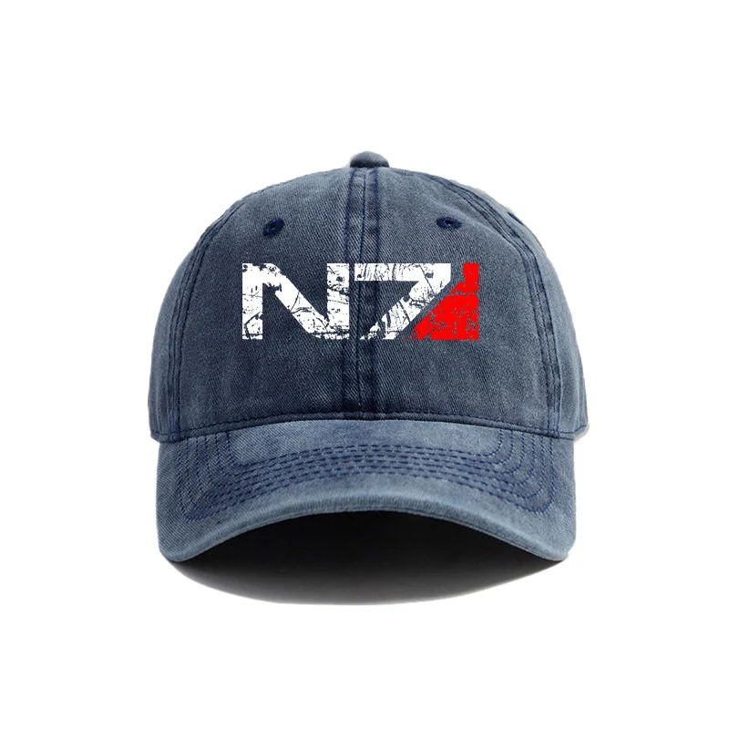 2026 Mass Effect N7 Baseball Caps Distressed Hats Cap Men Women Retro Outdoor Summer Adjustable N7 Hats Fashion