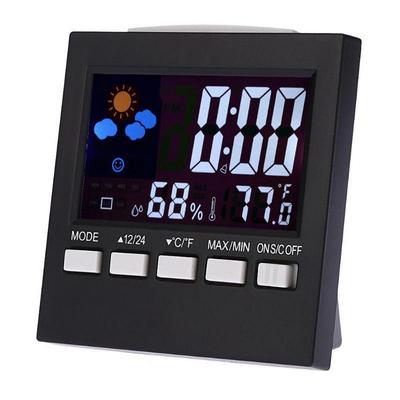 Multifunctional Weather Clock LCD Thermometer Hygrometer Alarm Clock Calendar Voice-activated Backlight Temp&Humidity Mete