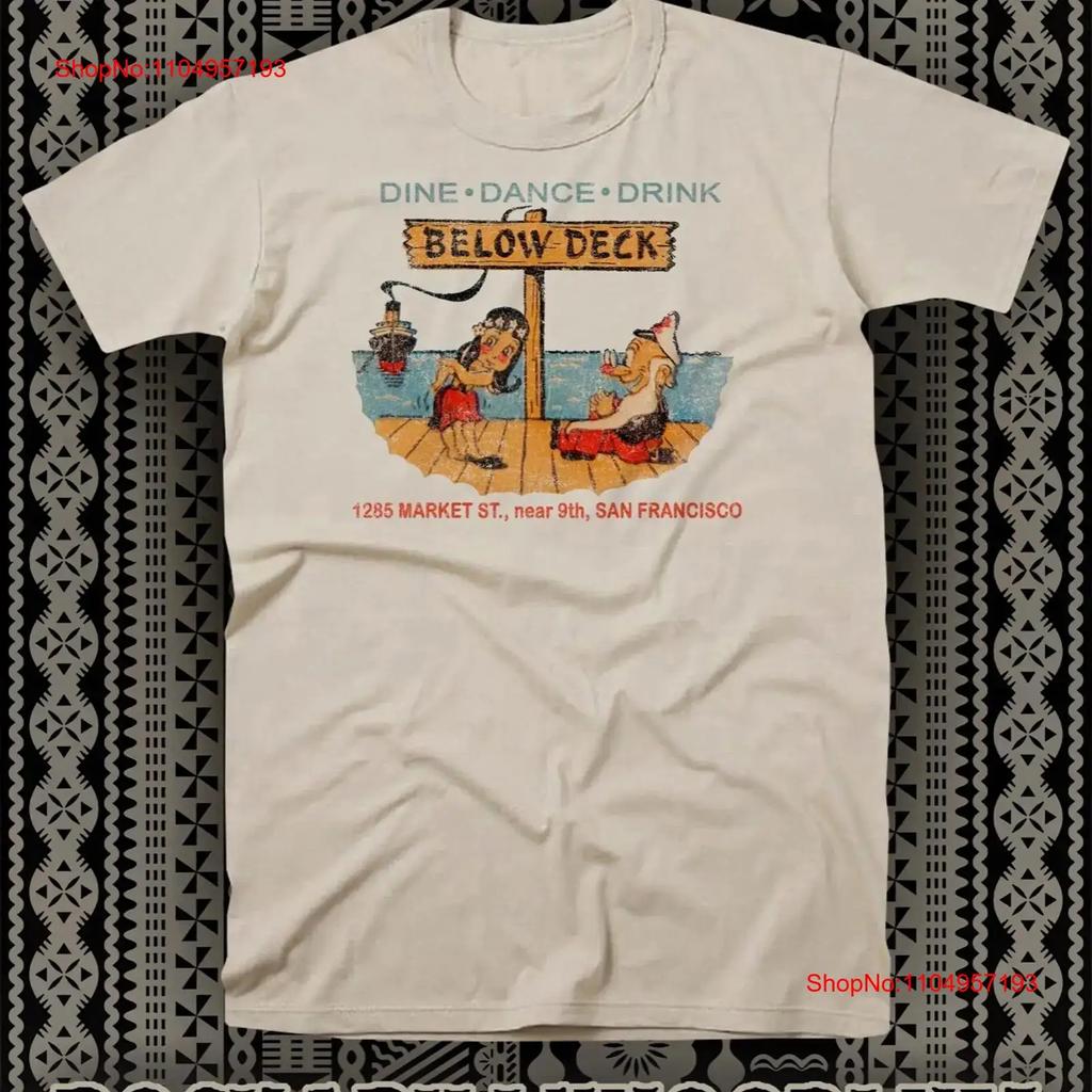 Retro Tiki Kunst T-Shirt Bar Tasse Restaurant Unter Deck San Francisco CA vintage Gewaschen Streetwear Vielseitig Grafik Unisex