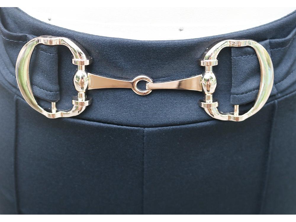 Women's High Waist Straight Leg Pants with Metal Buckle - New Solid Color Fashion Arrivals