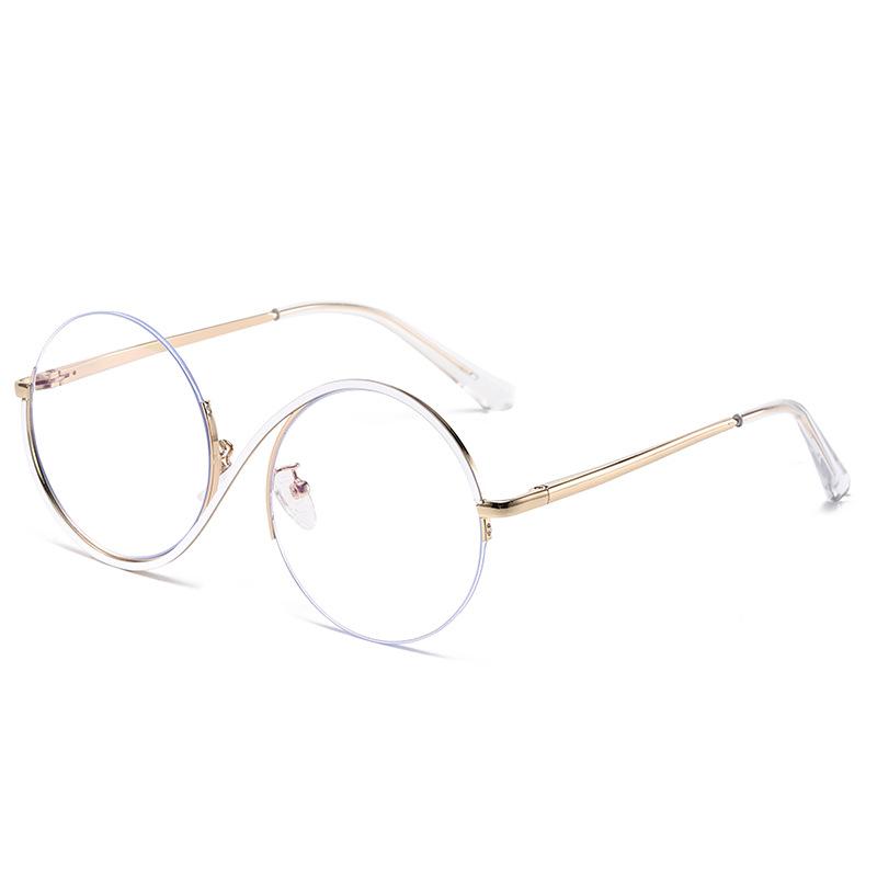 

6 Металлическая плоская зеркальная ветровая полурамка S-образной формы, персонализированные очки Spring Foot