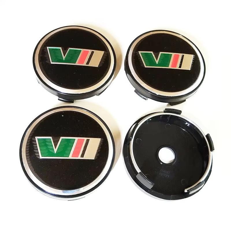 4pcs 56mm 60mm V VRS Logo Car Wheel Center Hub Caps Emblem For Skoda Rapid Octavia Fabia Kodiaq Karoq Laura Superb Accessory