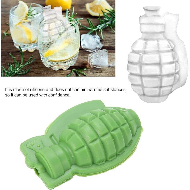 1set 3D Grenade Ice Mold, Silicone Mold for Whiskey Cocktail Party, Creative Big Ice Cube Maker, Fun Gift for Men &Military Fans