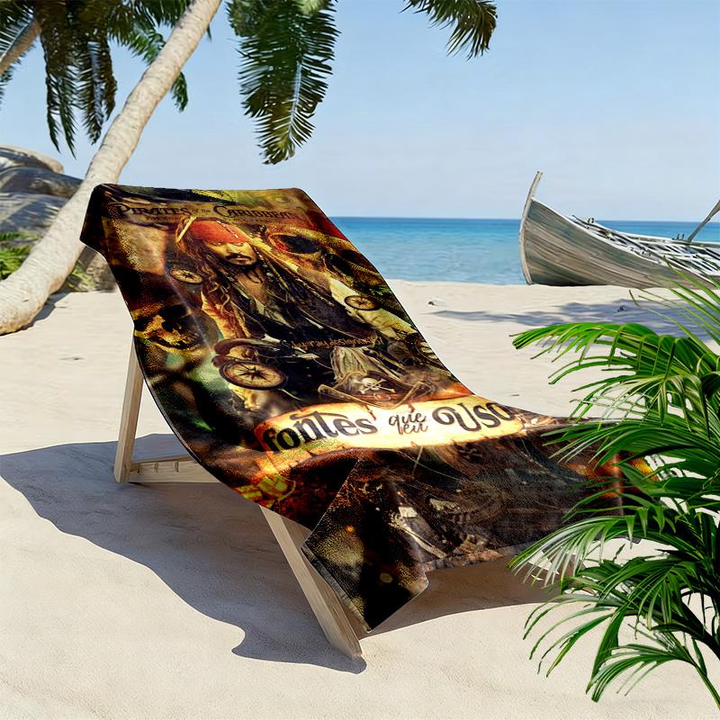 Captain Jack Print Beach Towel, Large Soft Quick Dry Towel for Beach Camping Swimming
