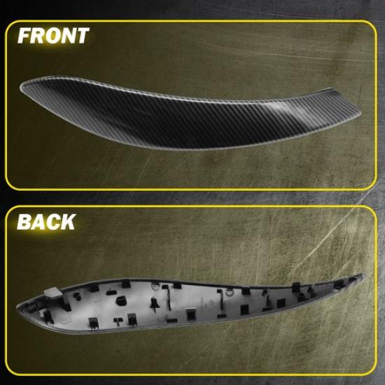 2X Inner Door Handle Trim Covers For BMW 3 Series F30 F31 2013-2018 Carbon Fiber