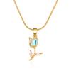 Tulip Pendant Necklace Copper Chain Womens Elegant Spring Jewelry