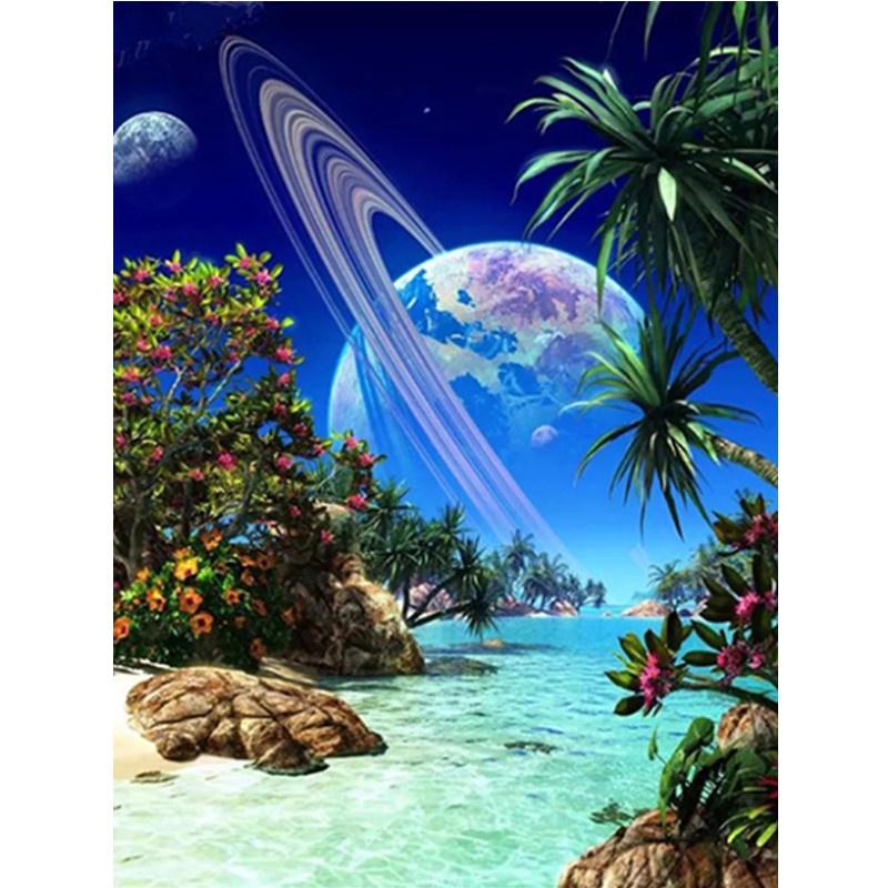 5D DIY Diamond Painting Blue Sky Universe Diamond Embroidery Cross Stitch Kit Full Rhinestone Mosaic Home Decor